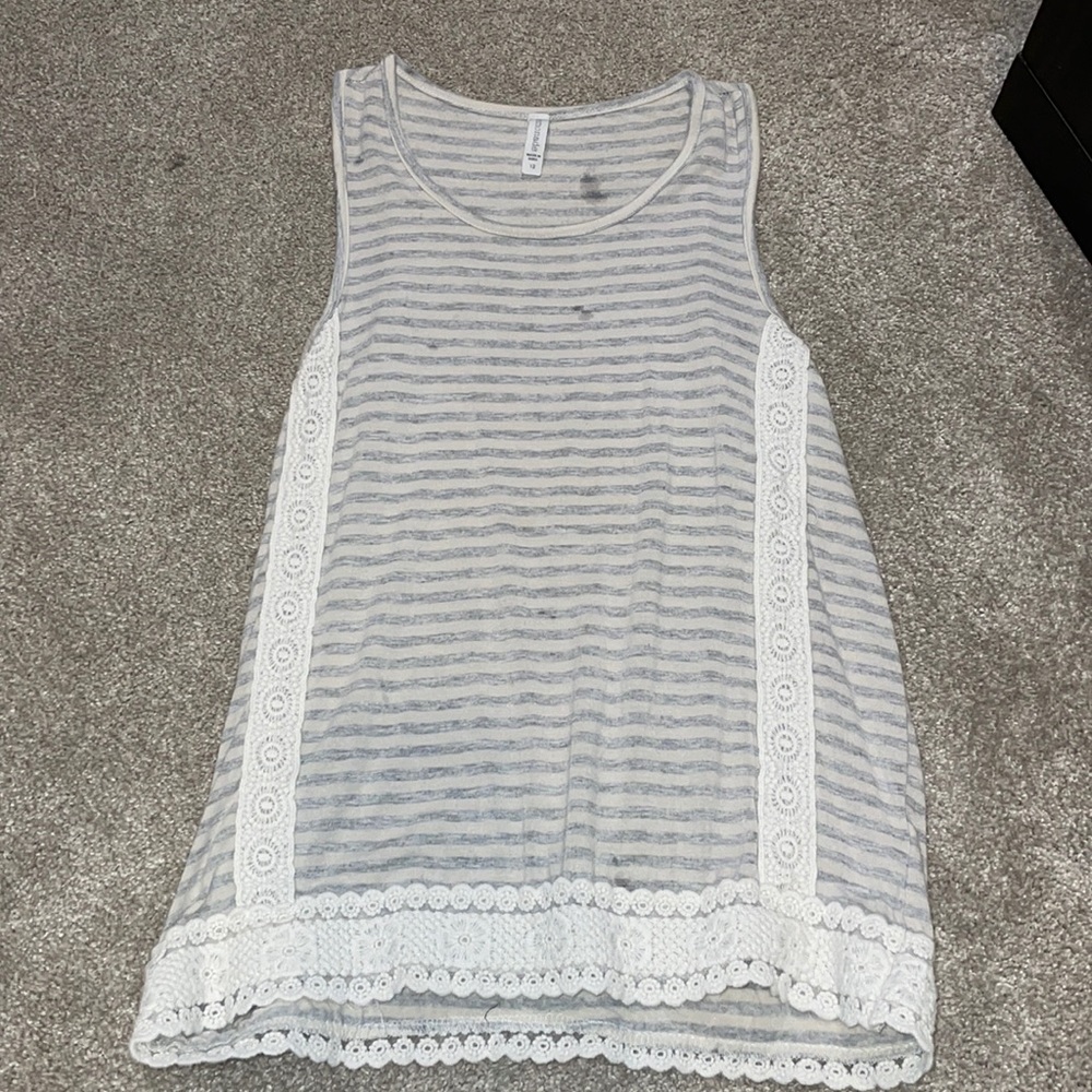 grey striped tank top